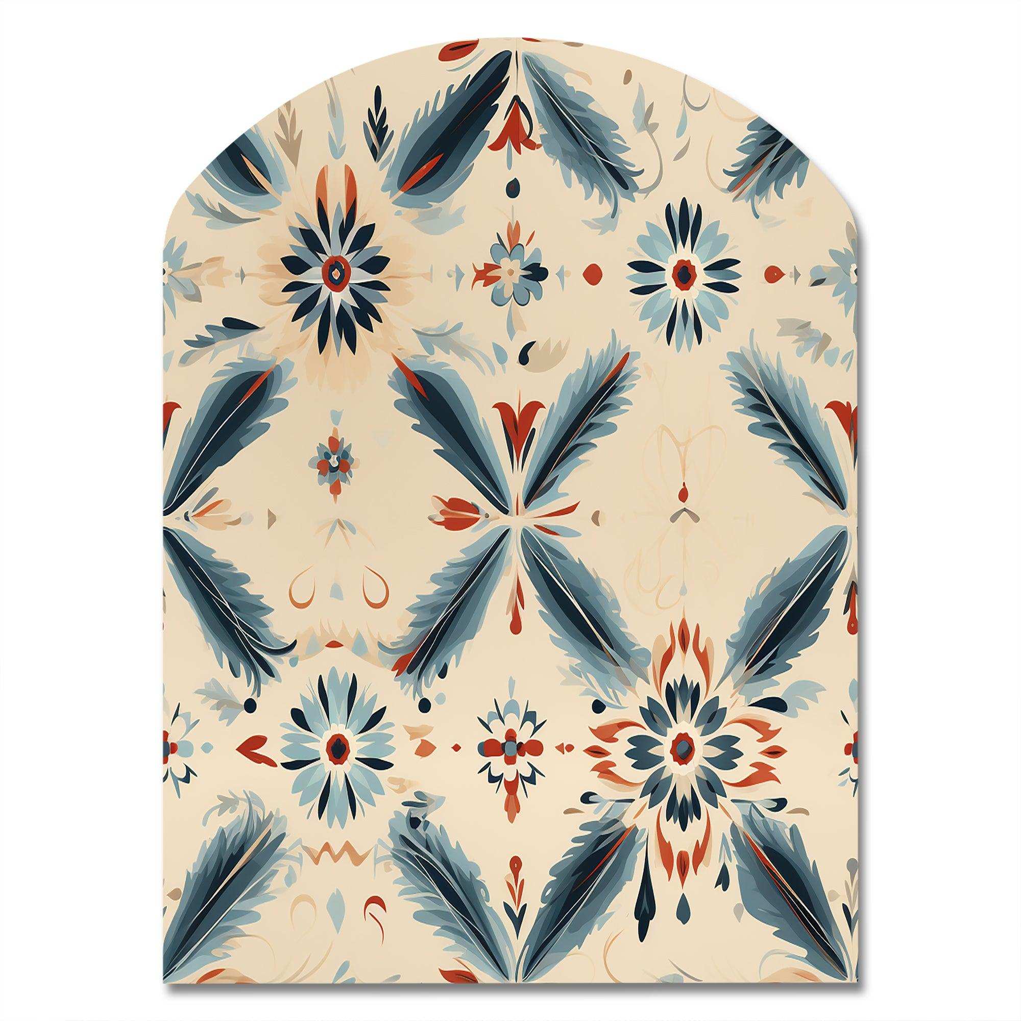 Nomadic Harmony Boho Pattern - Asymmetric Metal Wall Art