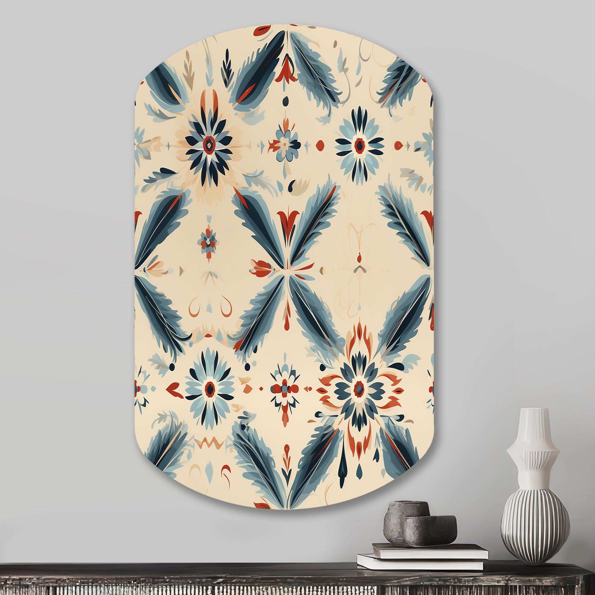 Nomadic Harmony Boho Pattern - Asymmetric Metal Wall Art