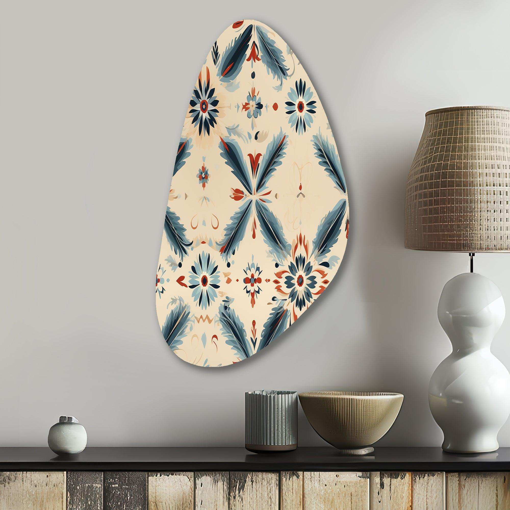 Nomadic Harmony Boho Pattern - Asymmetric Metal Wall Art