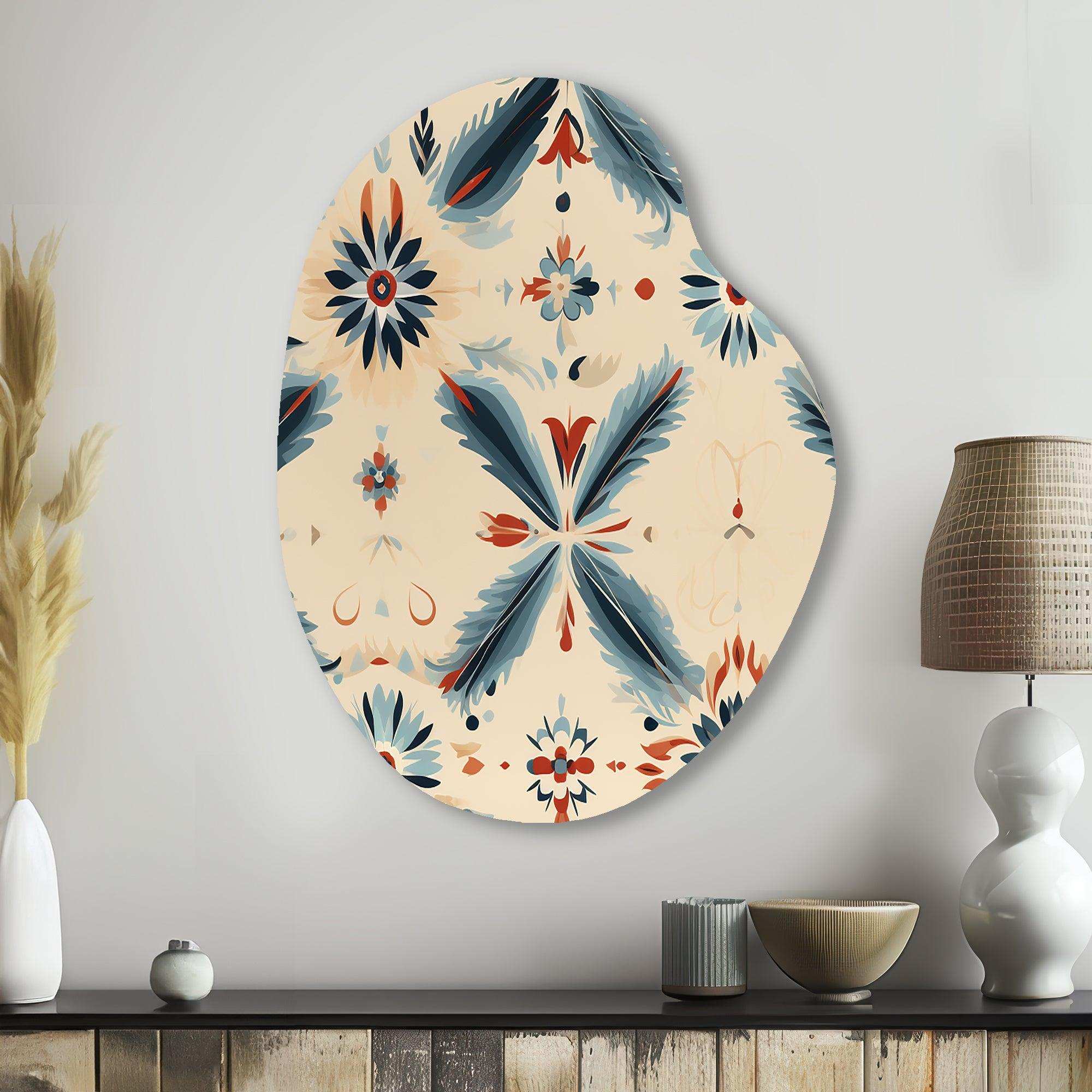 Nomadic Harmony Boho Pattern - Asymmetric Metal Wall Art