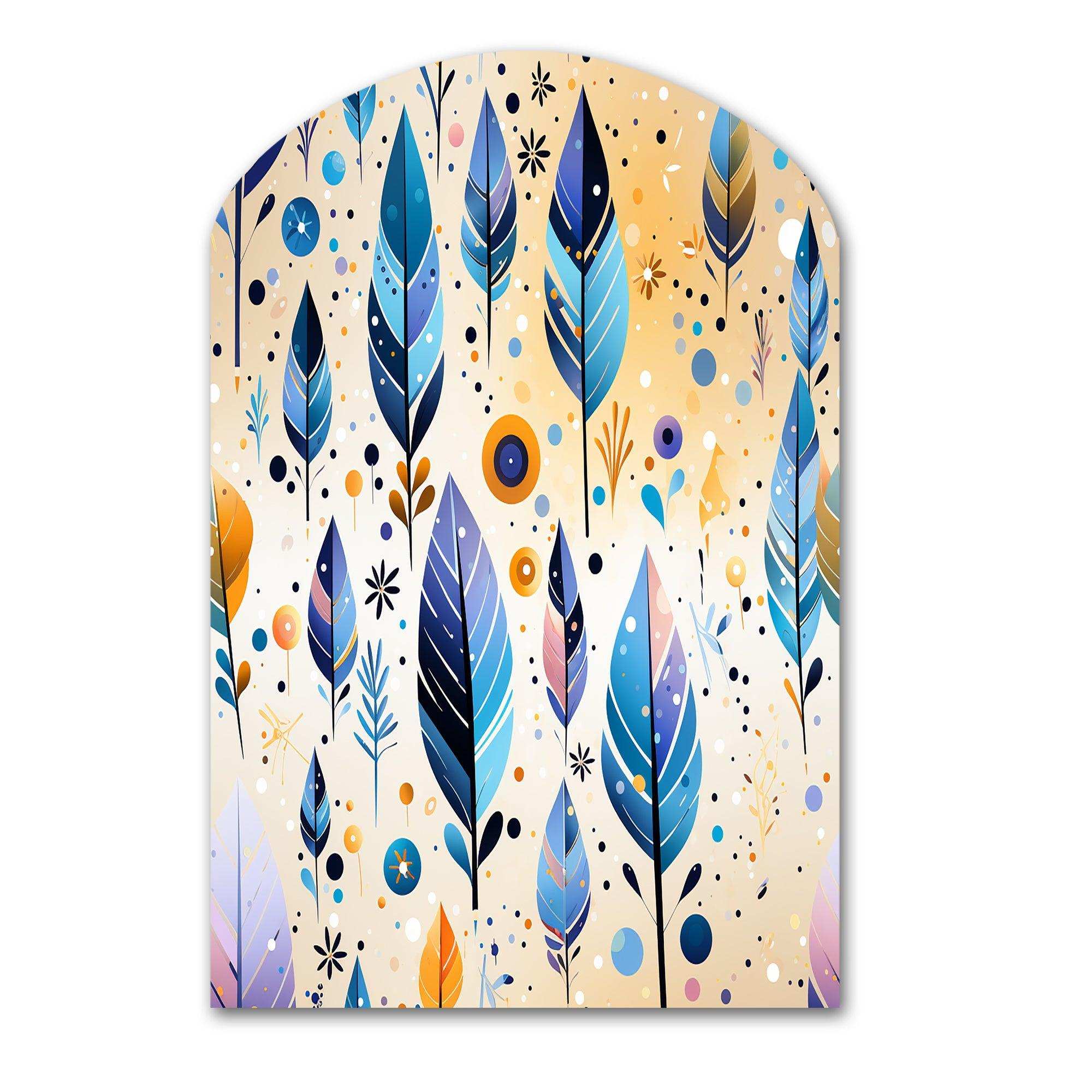 Tribal Dreamscape Boho Pattern - Asymmetric Metal Wall Art