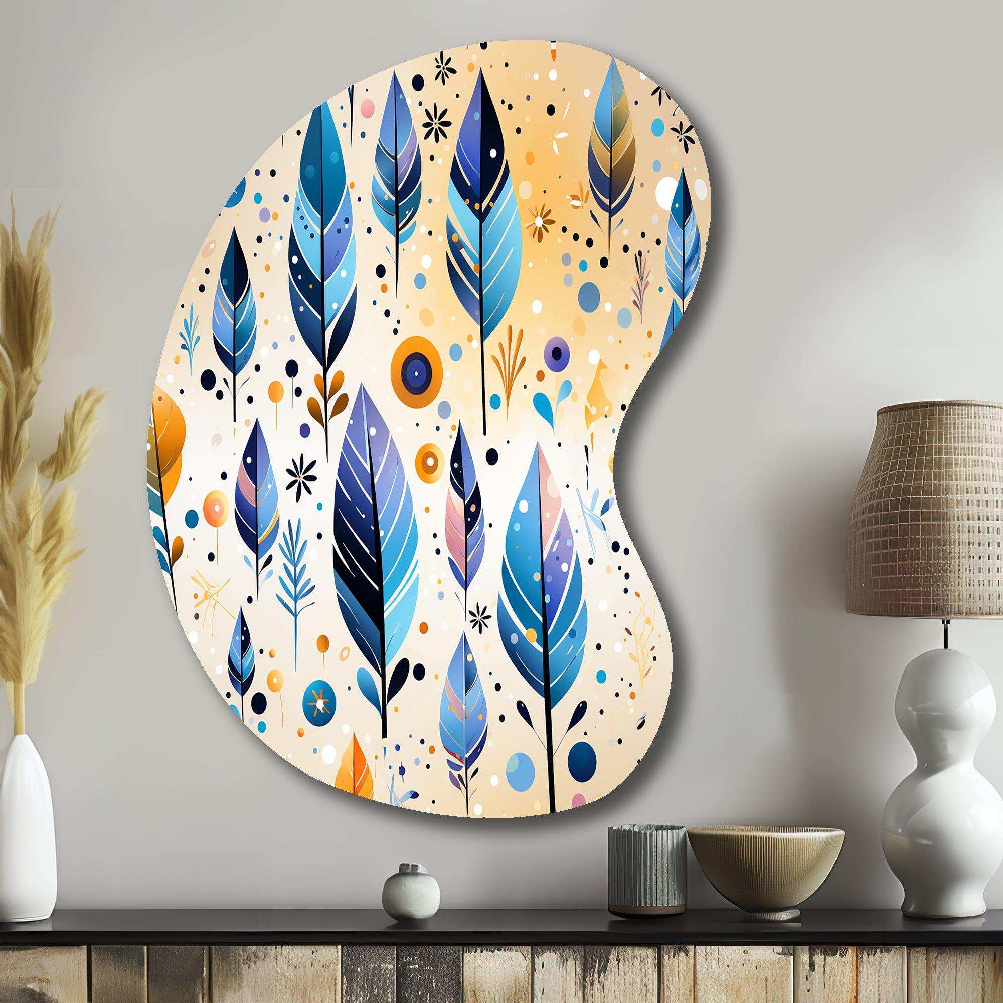 Tribal Dreamscape Boho Pattern - Asymmetric Metal Wall Art