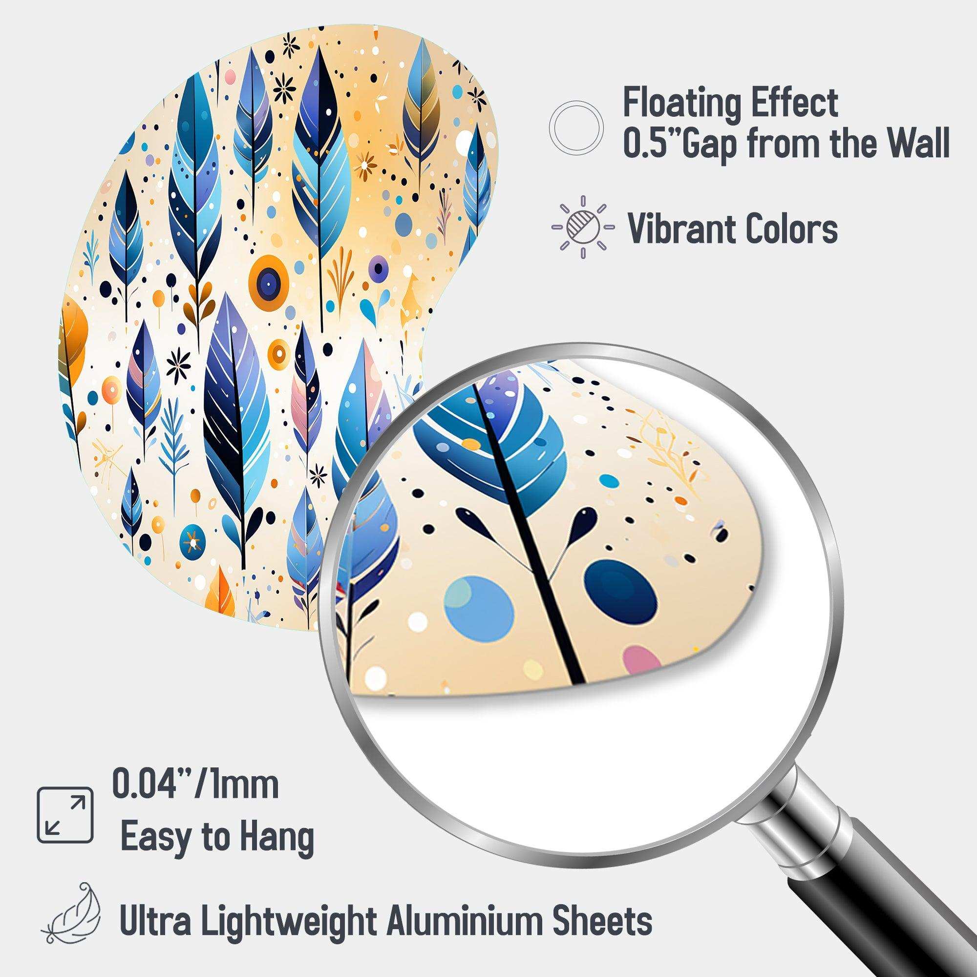 Tribal Dreamscape Boho Pattern - Asymmetric Metal Wall Art