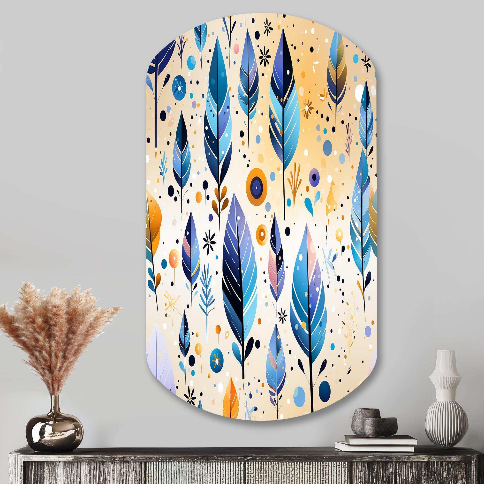 Tribal Dreamscape Boho Pattern - Asymmetric Metal Wall Art