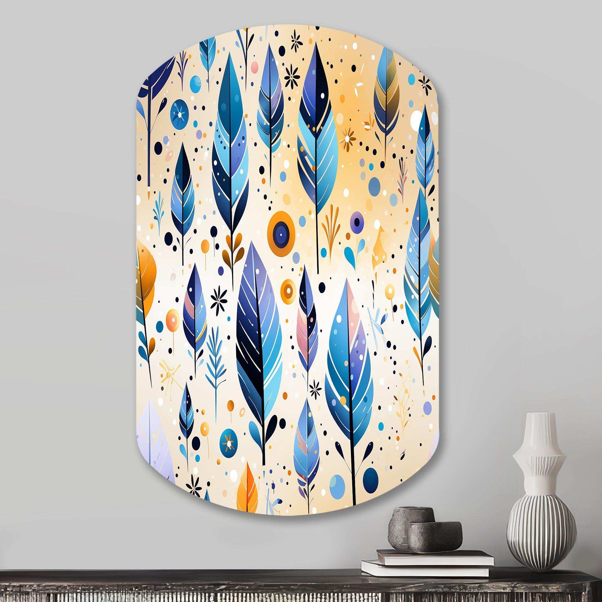 Tribal Dreamscape Boho Pattern - Asymmetric Metal Wall Art