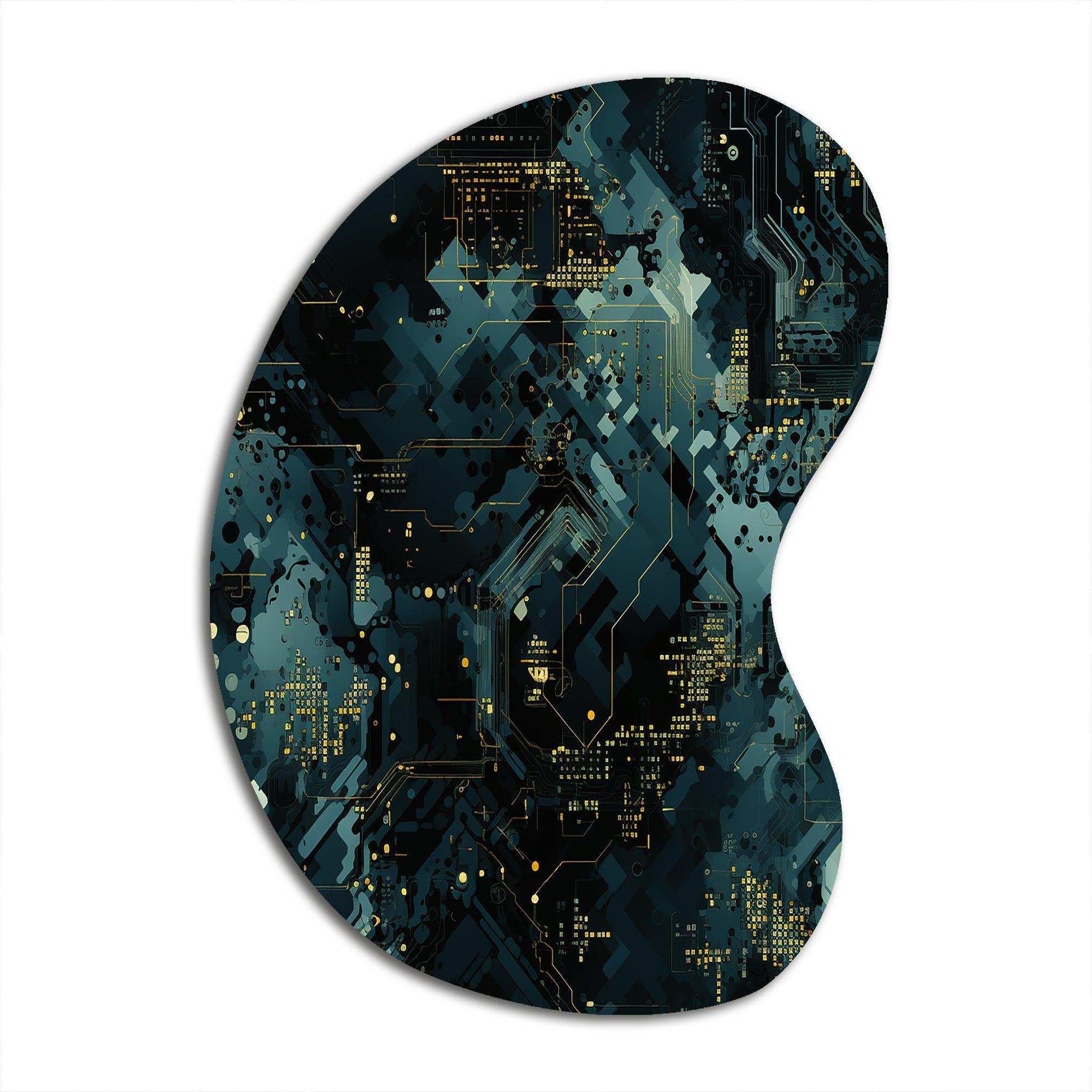 Cyber Camo Nexus - Asymmetric Metal Wall Art