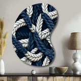 Coastal Rope Motifs White And Blue - Asymmetric Metal Wall Art