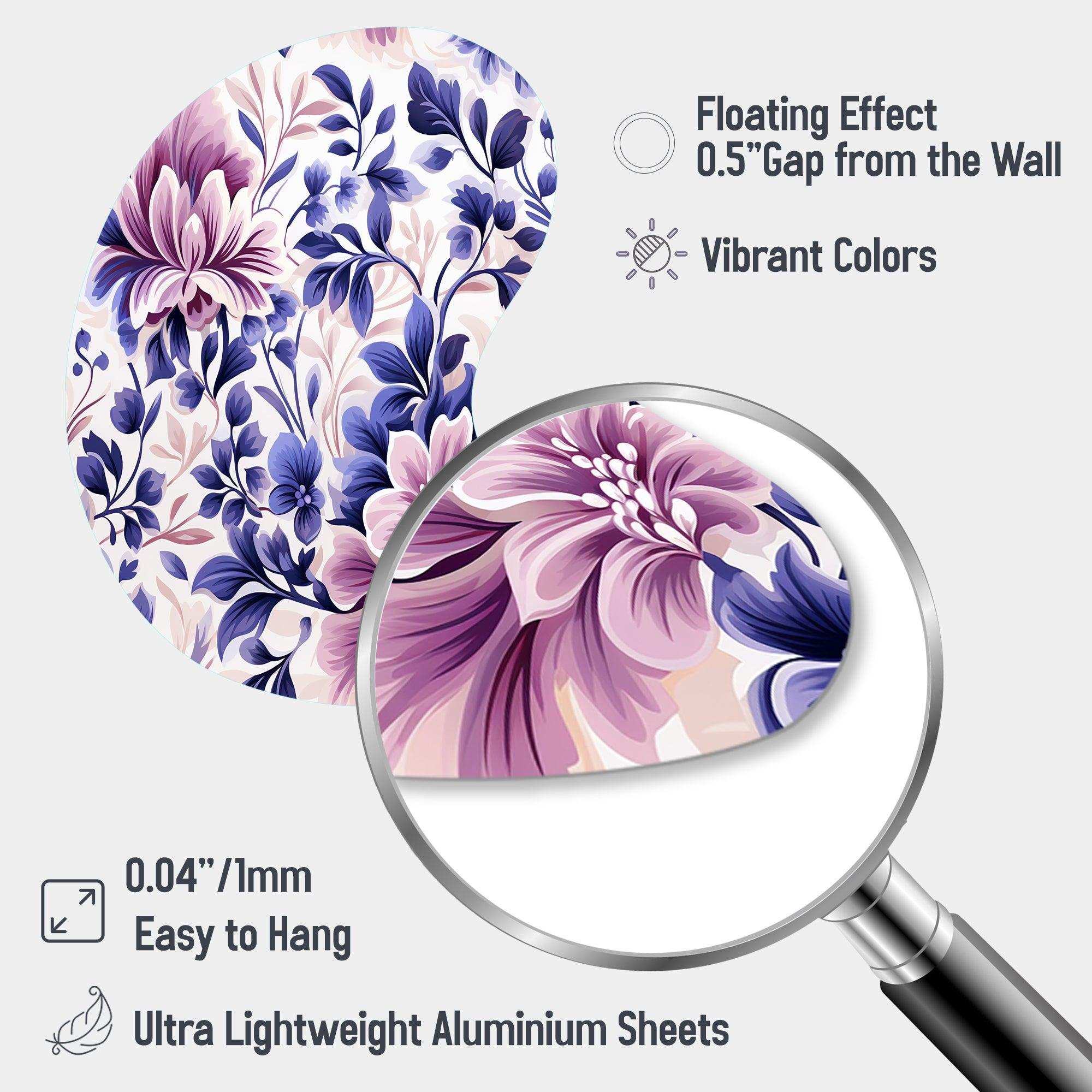 Moroccan Damask Poppies Intrigue - Asymmetric Metal Wall Art