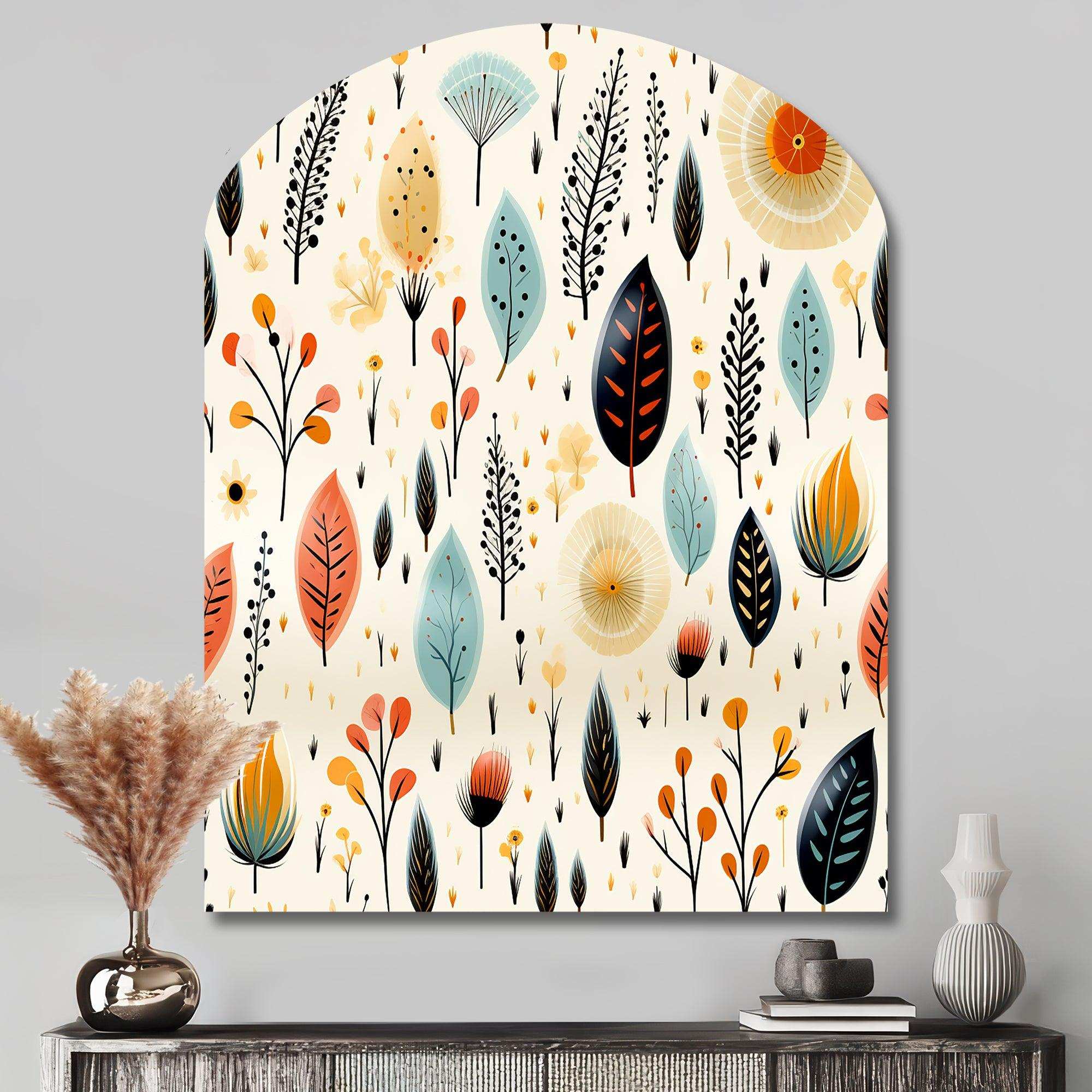 Earthy Boho Eclectic Plants - Asymmetric Metal Wall Art