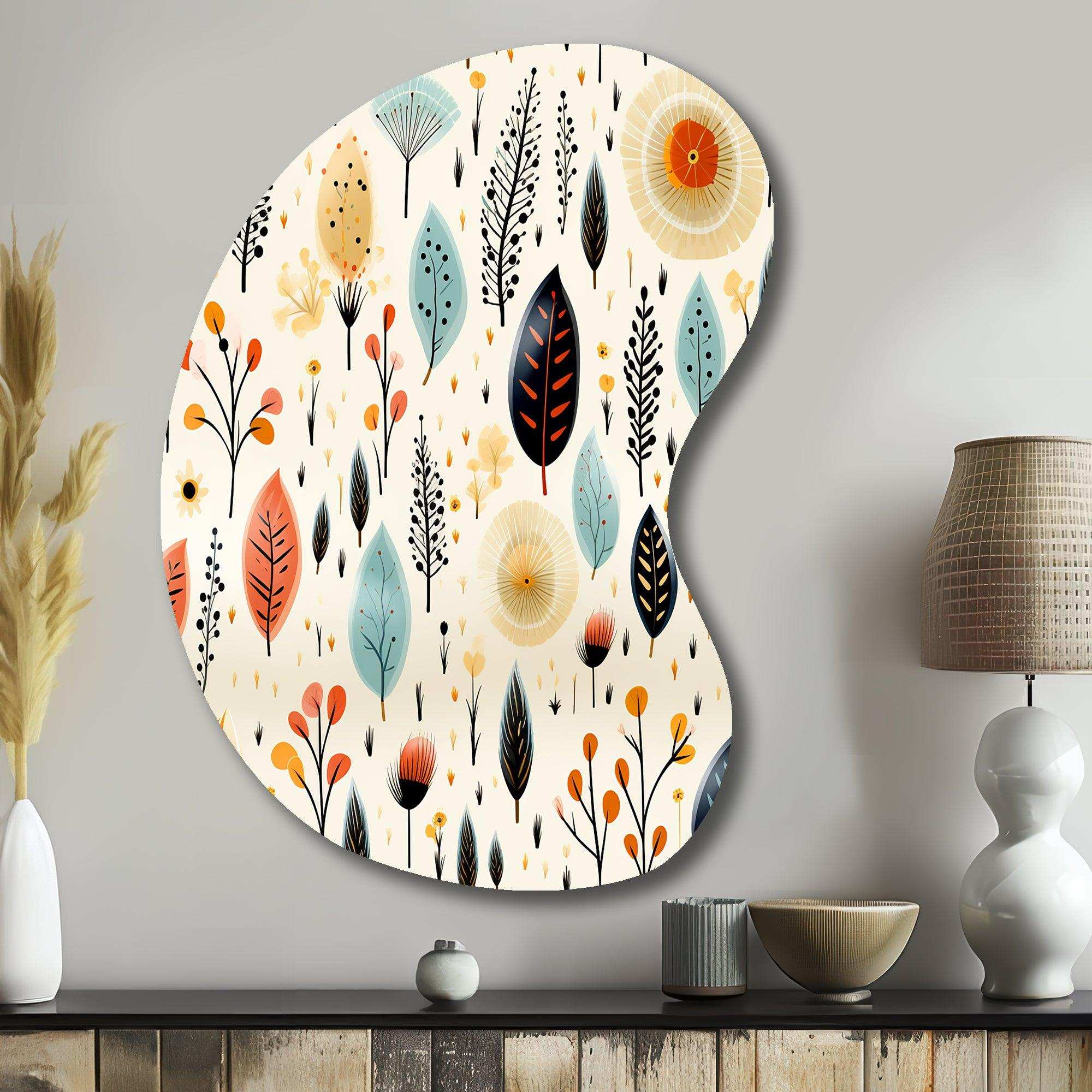 Earthy Boho Eclectic Plants - Asymmetric Metal Wall Art