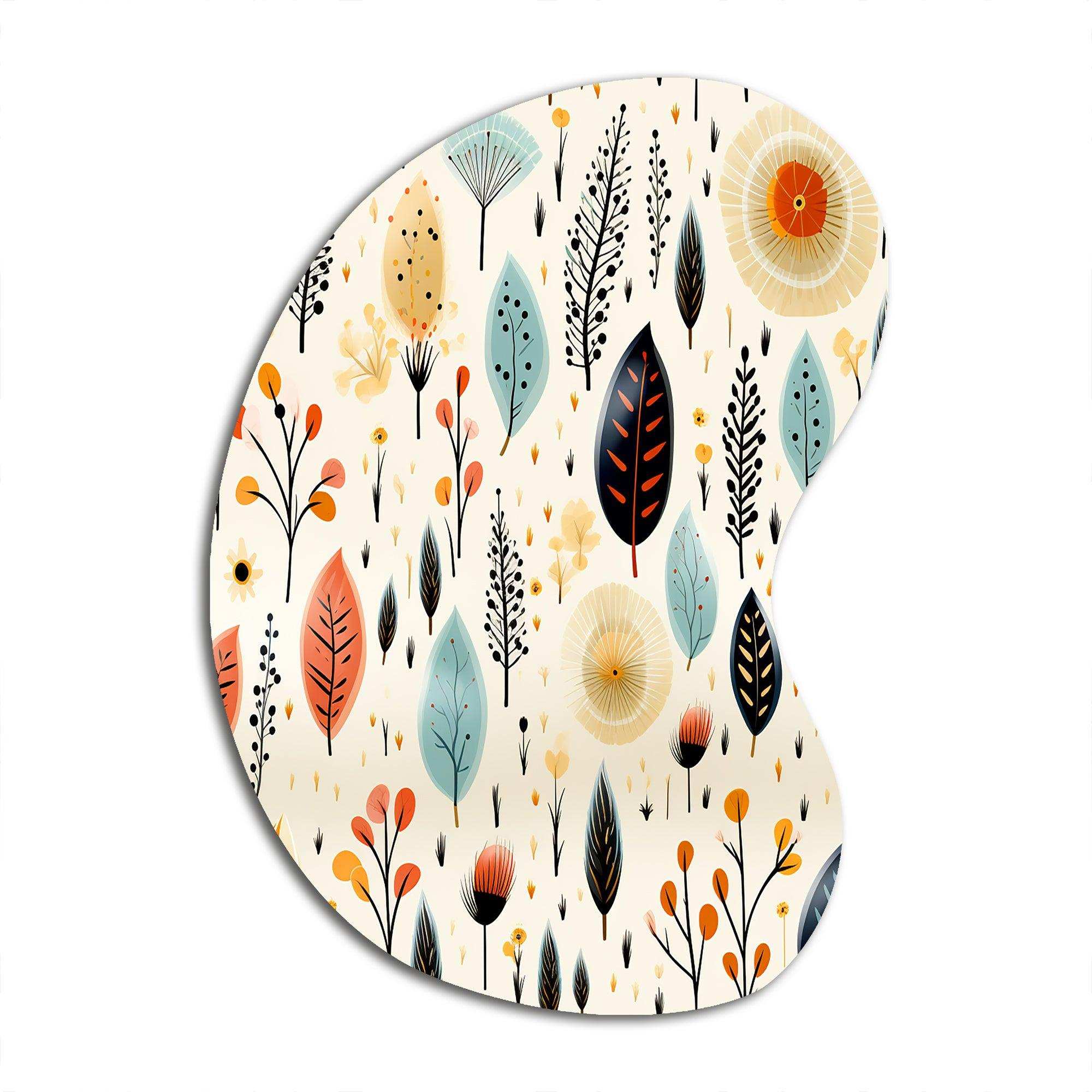 Earthy Boho Eclectic Plants - Asymmetric Metal Wall Art