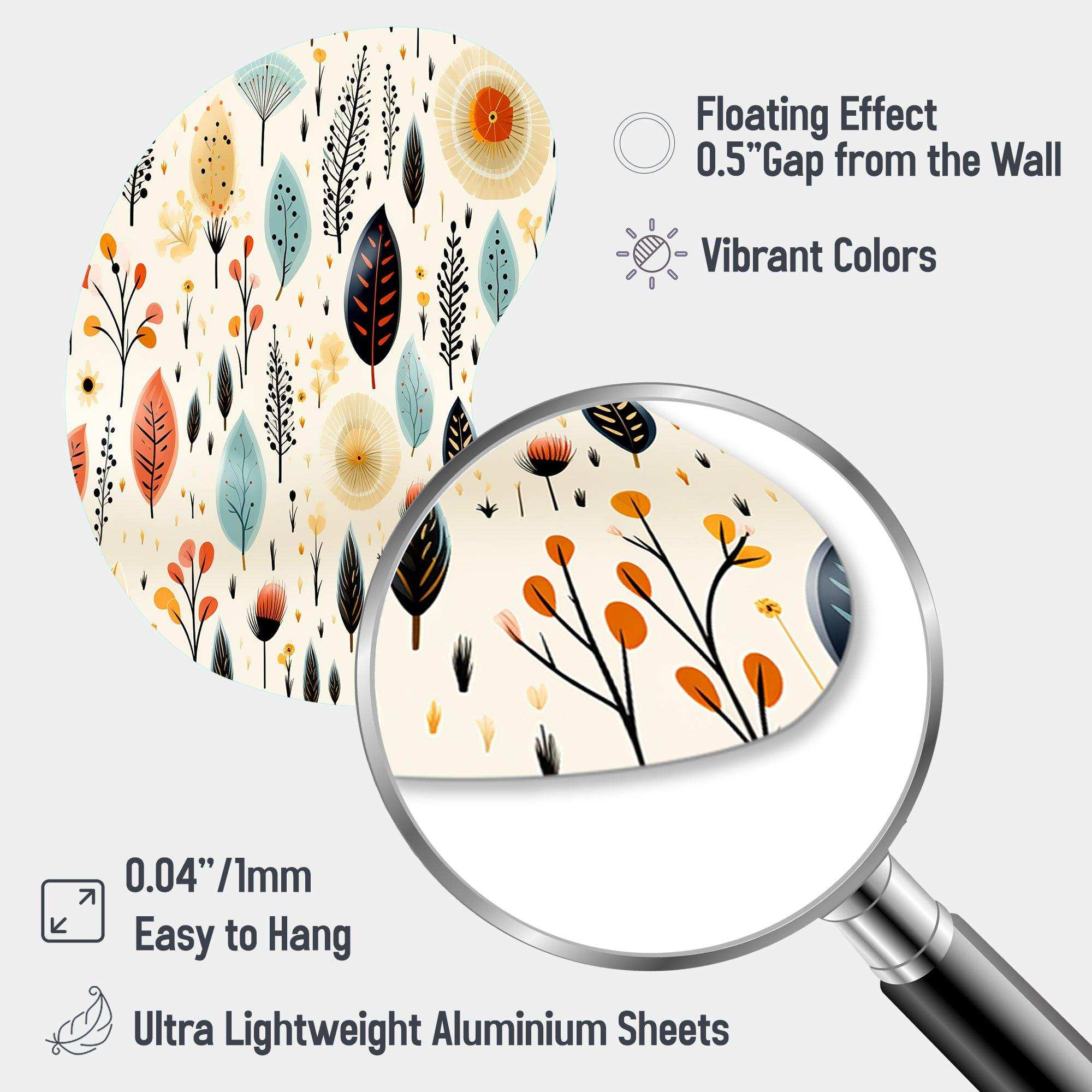 Earthy Boho Eclectic Plants - Asymmetric Metal Wall Art