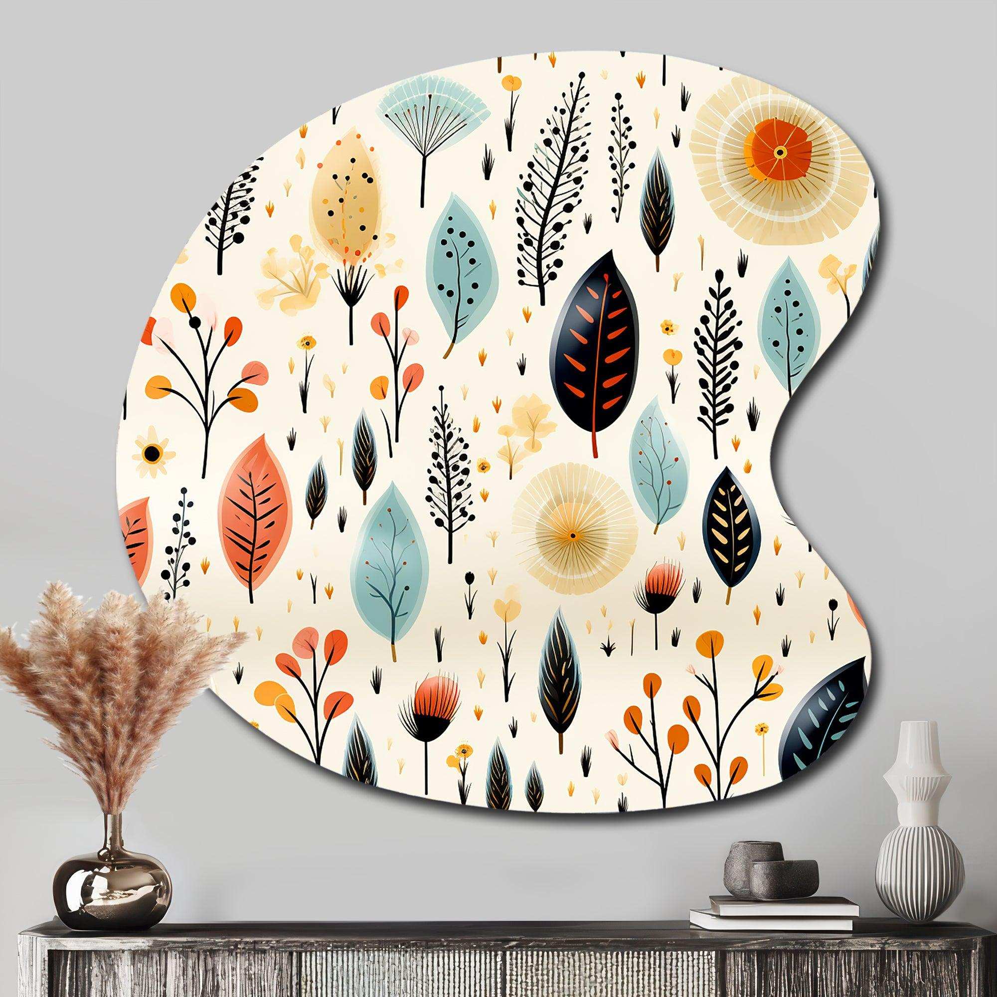 Earthy Boho Eclectic Plants - Asymmetric Metal Wall Art