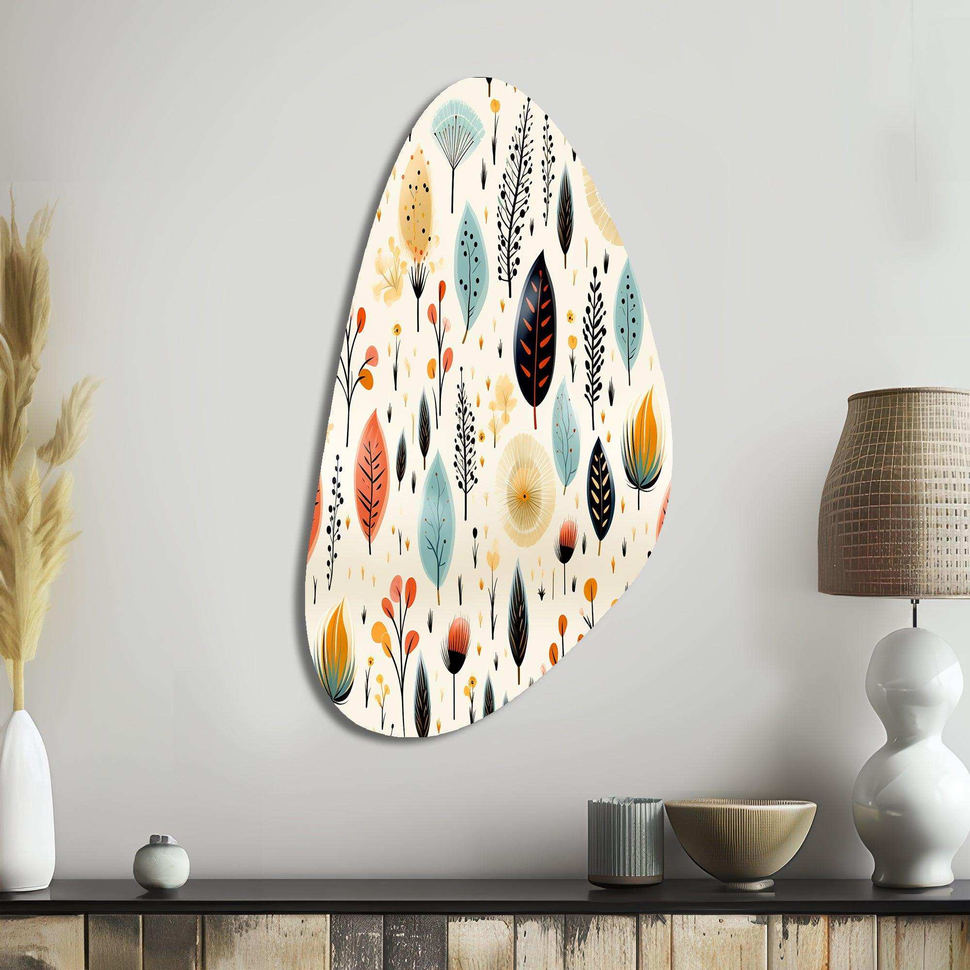 Earthy Boho Eclectic Plants - Asymmetric Metal Wall Art