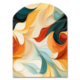 Multicolor Electic Waves Art - Asymmetric Metal Wall Art