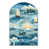 Coastal Tranquility Seaside Landscape - Asymmetric Metal Wall Art