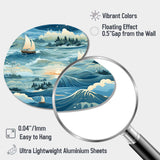 Coastal Tranquility Seaside Landscape - Asymmetric Metal Wall Art