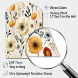 White And Yellow Playful Poppy Blossom Radiance - Asymmetric Metal Wall Art