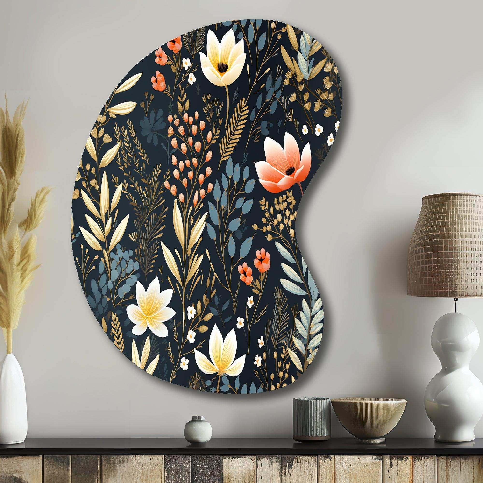 Nature'S Exquisite Floral Collage - Asymmetric Metal Wall Art