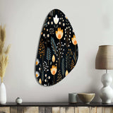 Rustic Black And Yellow Garden Charm - Asymmetric Metal Wall Art
