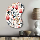 Rustic Pink Garden Charm Floral Pattern - Asymmetric Metal Wall Art