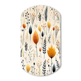 Nordic  Ivory And Beige Floral Charm - Asymmetric Metal Wall Art