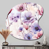 Pink And Purple Wildflower Paradise - Asymmetric Metal Wall Art