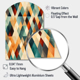 Natural Tones Green And Beige Mosaic - Asymmetric Metal Wall Art