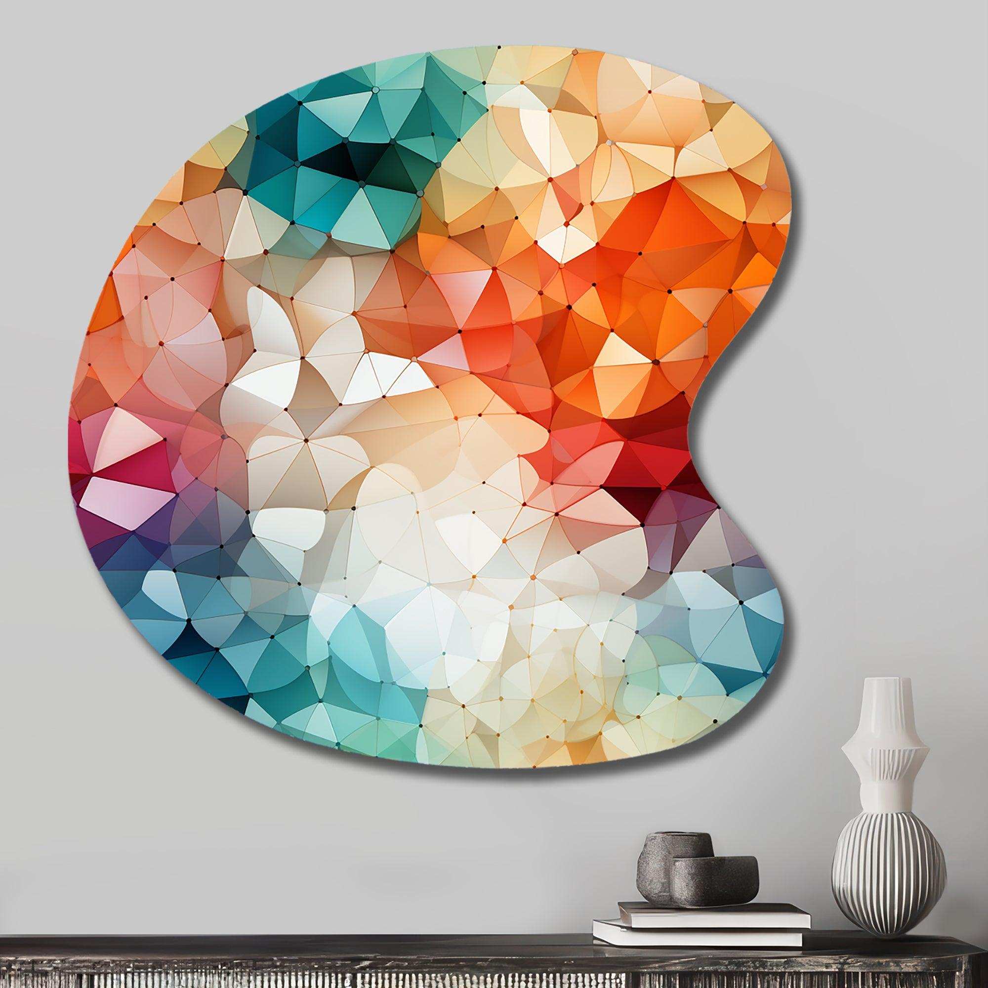 Colorful Playful Polyhedra Wonders - Asymmetric Metal Wall Art