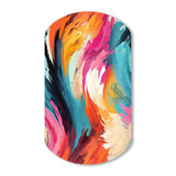 Colorful Painterly Ikat Symphony - Asymmetric Metal Wall Art