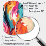 Colorful Painterly Ikat Symphony - Asymmetric Metal Wall Art