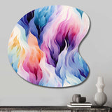 Colorful Watercolor Ikat Mirage - Asymmetric Metal Wall Art