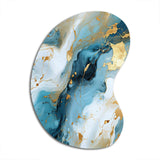 Gold Artistic Elegance Marble Grace - Asymmetric Metal Wall Art