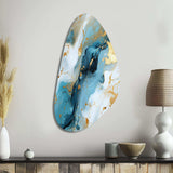 Gold Artistic Elegance Marble Grace - Asymmetric Metal Wall Art