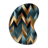 Metallic Chevron Elegance Patter - Asymmetric Metal Wall Art