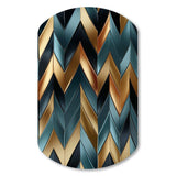 Metallic Chevron Elegance Patter - Asymmetric Metal Wall Art
