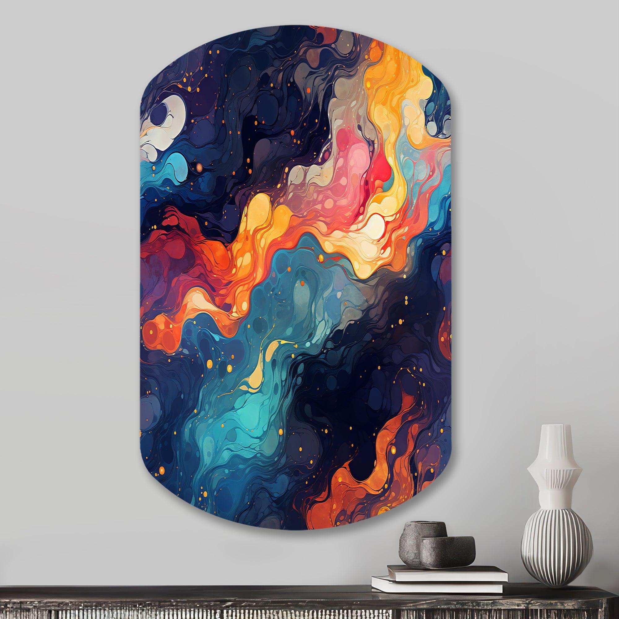 Cosmic Illusion Moody Patterns - Asymmetric Metal Wall Art