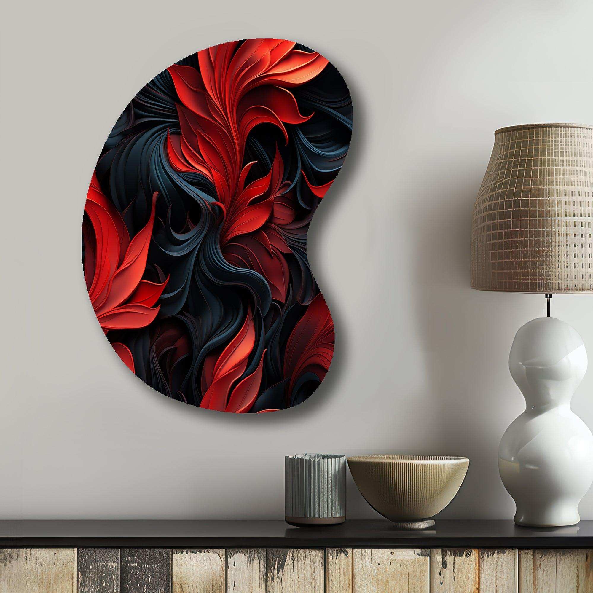 Noir Illusions Moody Patterns - Asymmetric Metal Wall Art