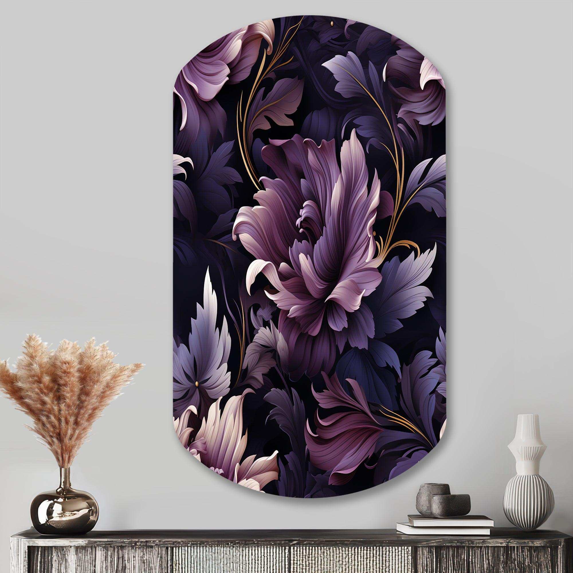 Shadowed Elegance Moody Patterns - Asymmetric Metal Wall Art