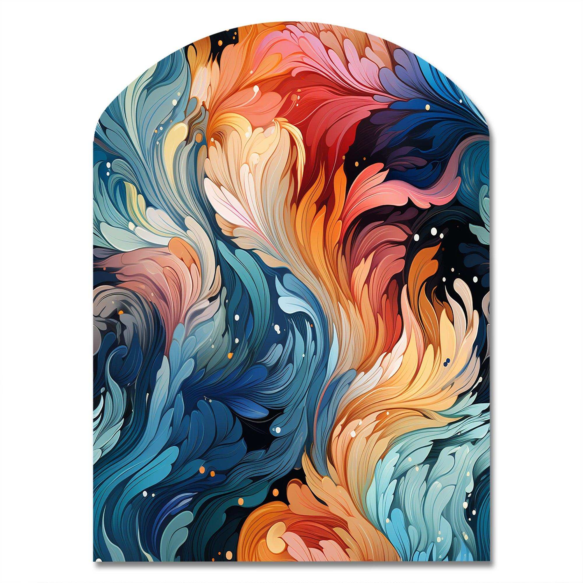 Artistic Whirls Paisley Pattern - Asymmetric Metal Wall Art