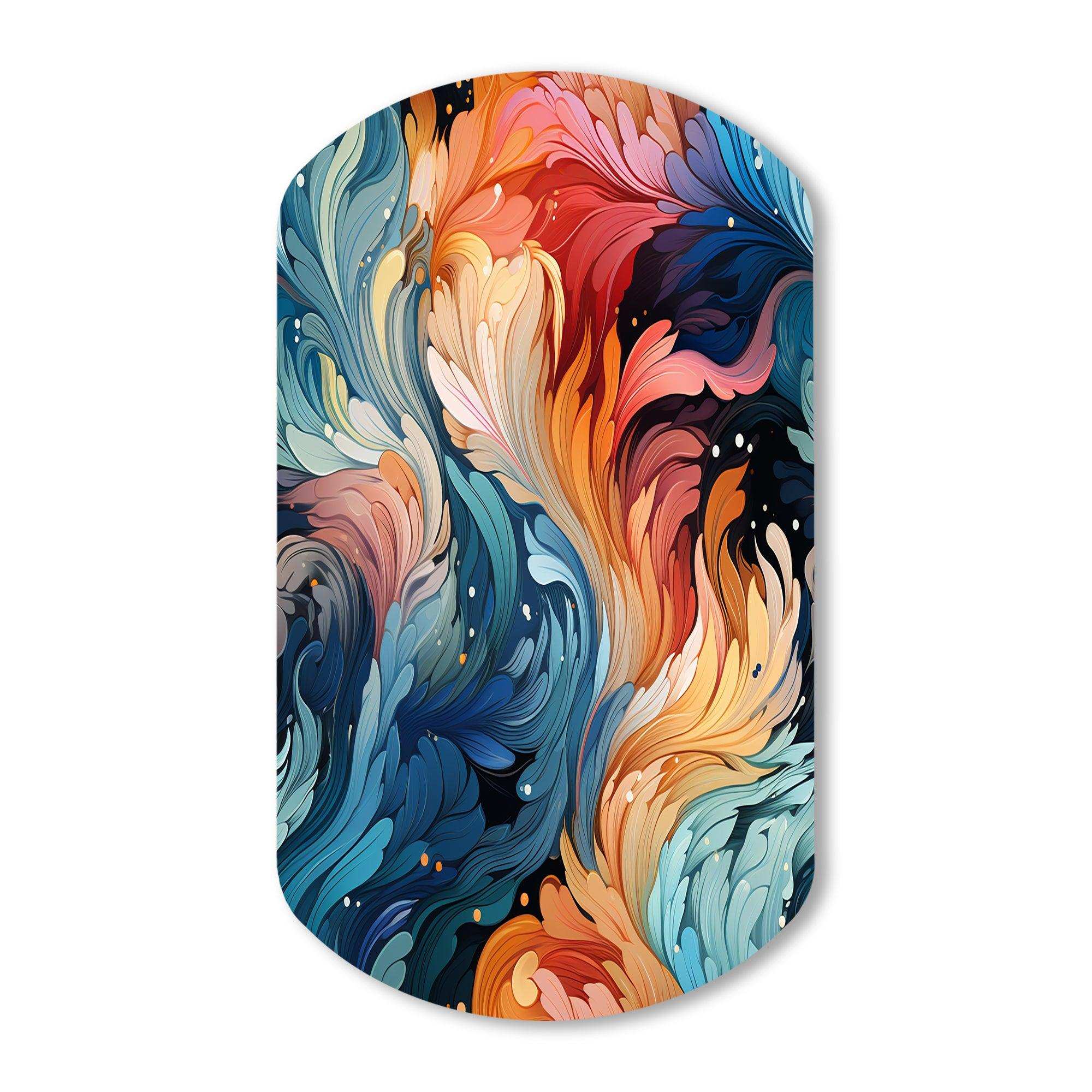 Artistic Whirls Paisley Pattern - Asymmetric Metal Wall Art