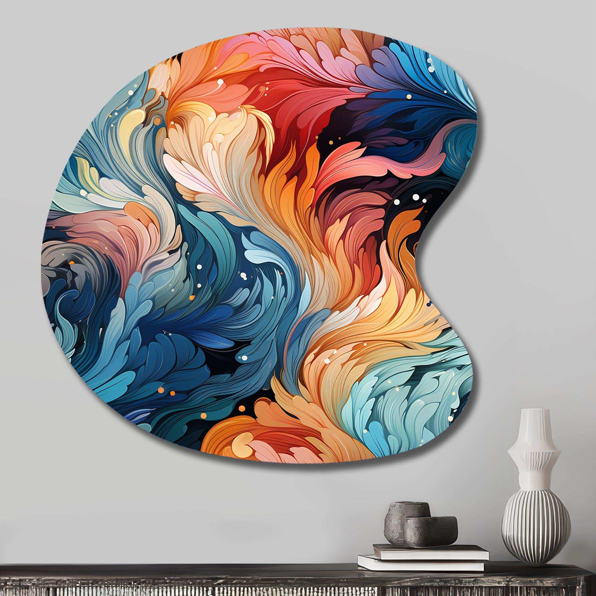 Artistic Whirls Paisley Pattern - Asymmetric Metal Wall Art