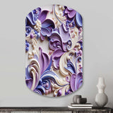 Purple Lavender Persian Paisleys - Asymmetric Metal Wall Art