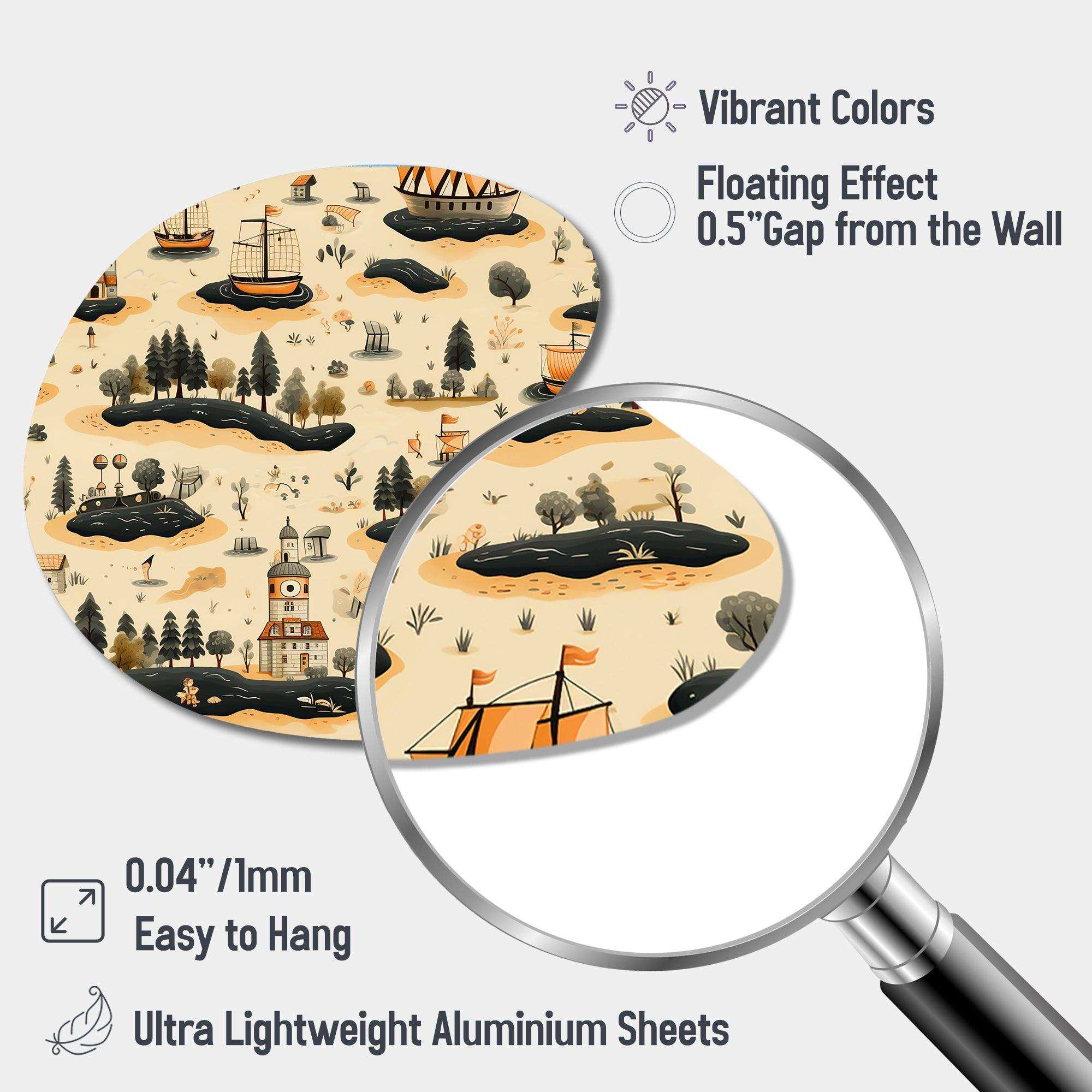 Pirate Treasure Hunt - Asymmetric Metal Wall Art