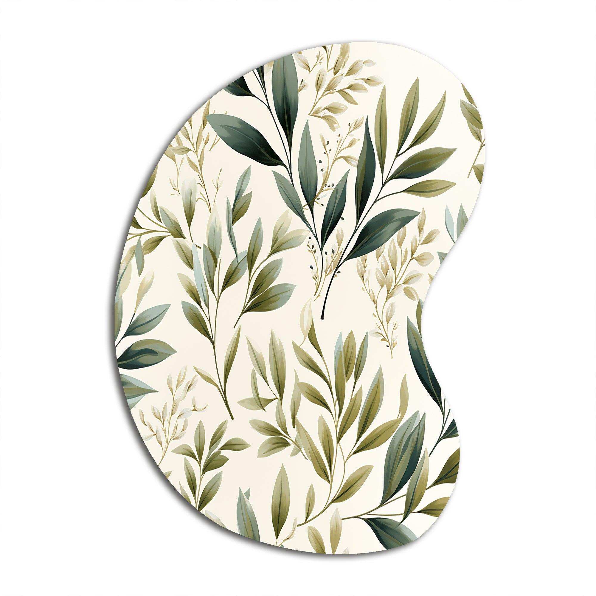 Tranquil Leaves - Asymmetric Metal Wall Art
