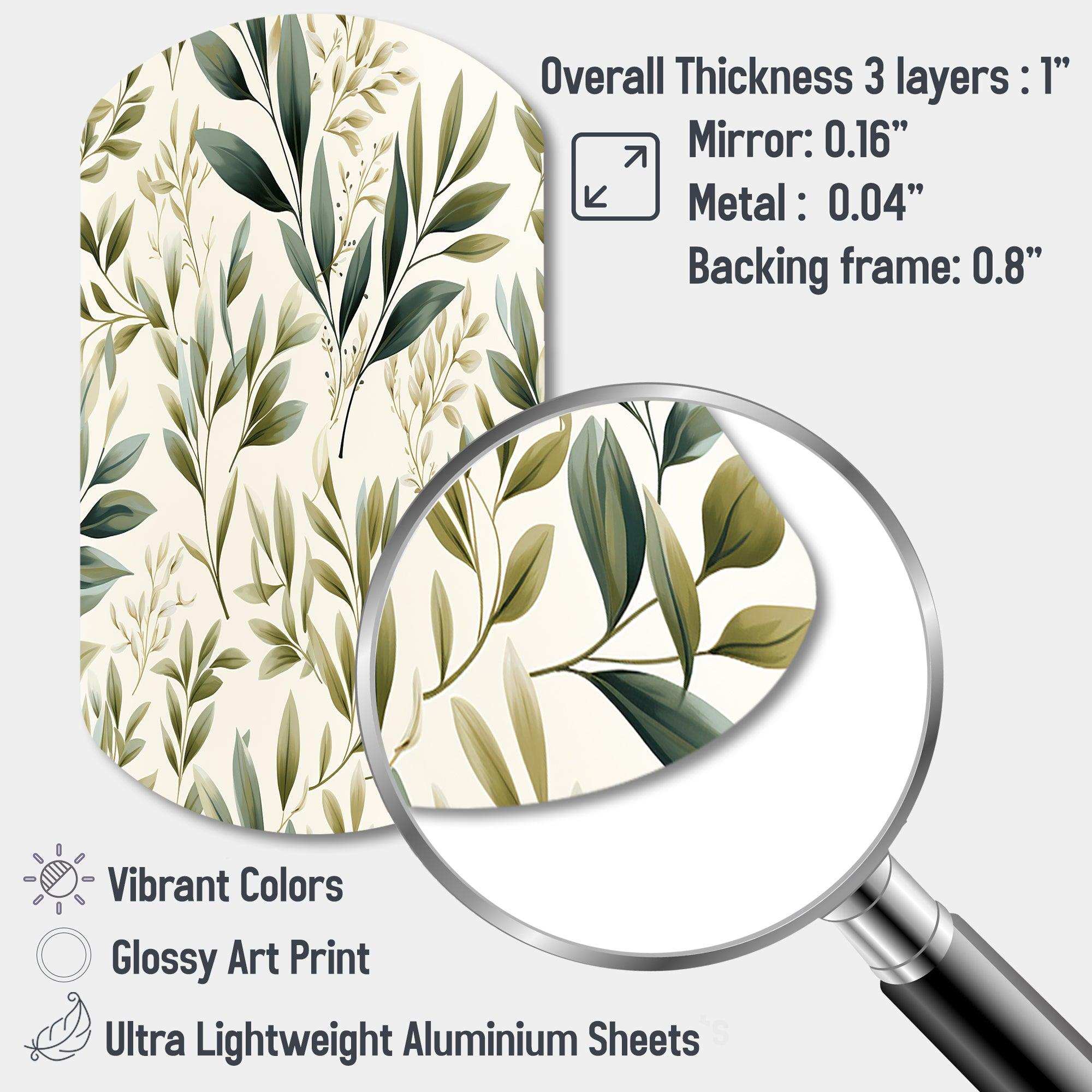 Tranquil Leaves - Asymmetric Metal Wall Art