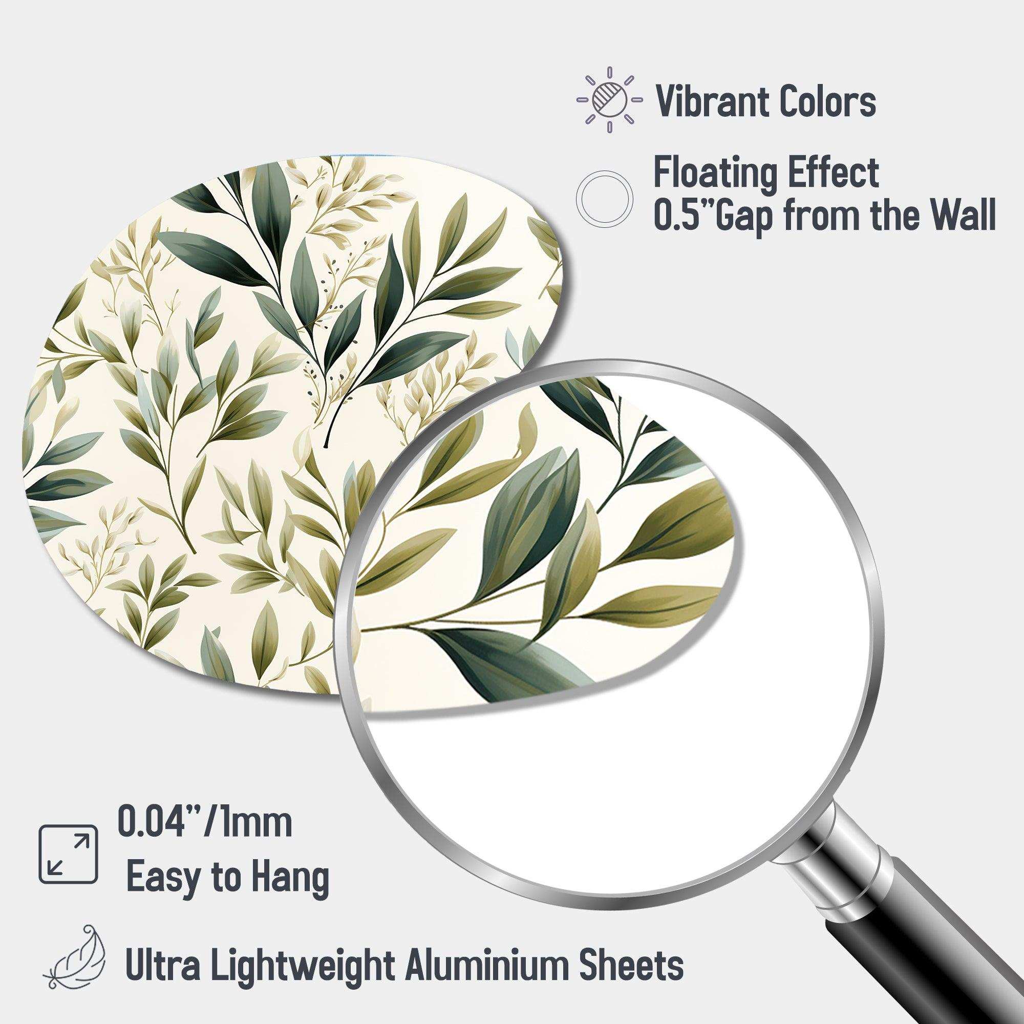 Tranquil Leaves - Asymmetric Metal Wall Art