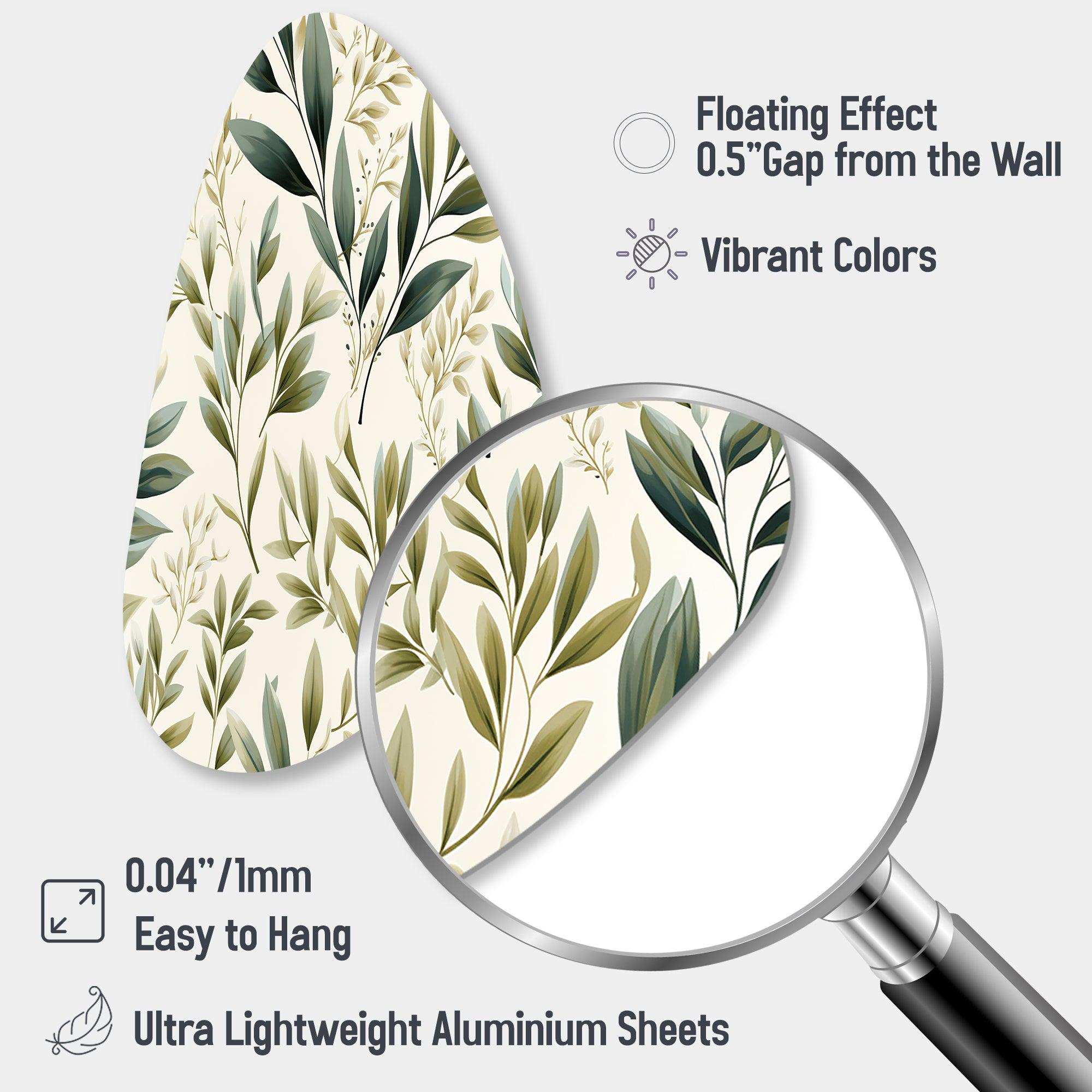 Tranquil Leaves - Asymmetric Metal Wall Art