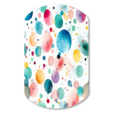 Watercolor Delight Polka Dots Pattern - Asymmetric Metal Wall Art