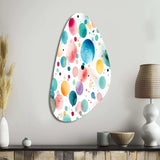 Watercolor Delight Polka Dots Pattern - Asymmetric Metal Wall Art